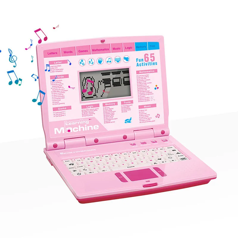OEM 65 Function Children English Learning Language Toys Intelligent Kids Laptop Learning Machine