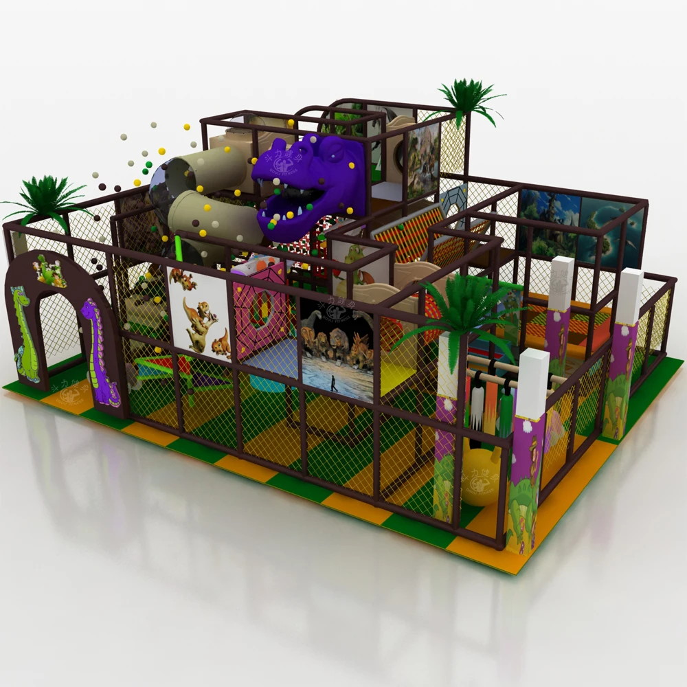 Douli customizable children favorite dinosaur theme naughty castle indoor playground