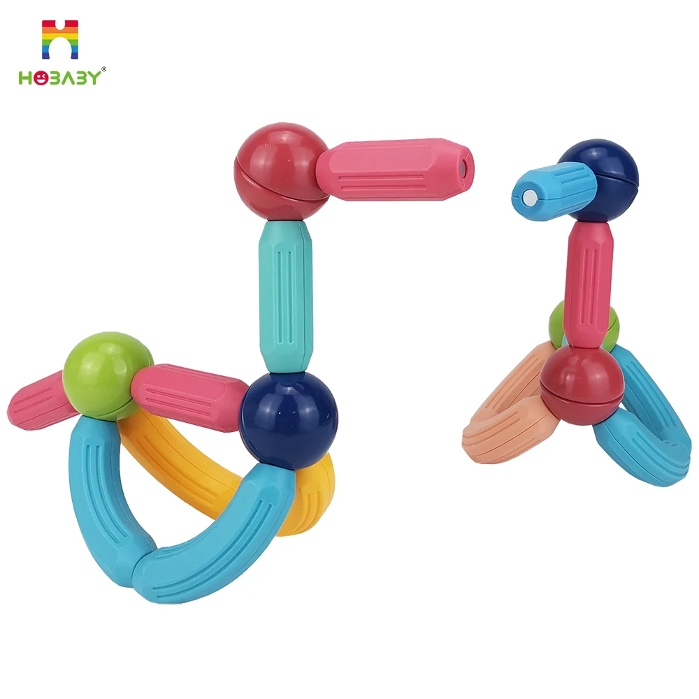 48pcs education 3D Colorful Plastic Magnetic Stick And Ball Toys For Kids