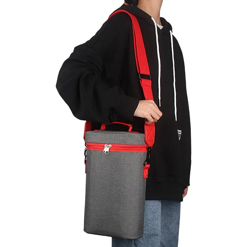 Custom Portable Travel Picnic 2 Bottle Beer Tote Delivery Thermal Insulated Ice Cooler Bags For Drink wine bags for wine bottles