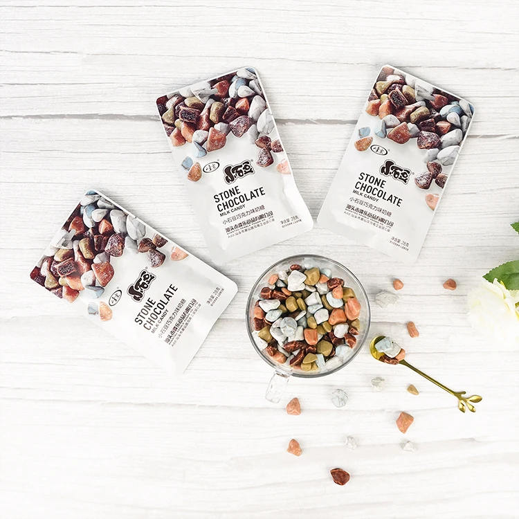 Delicate Box Package Colorful Stone Candies Palatable Hard Milk Candy Gummy Stone Chocolate Candy