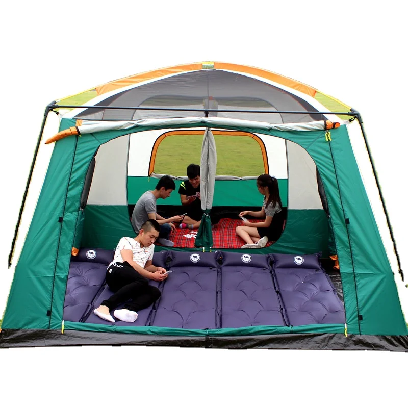 Family Tent Camping Tents Large Space Luxury 4 8 12 Persons Waterproof Double Layers 2 Rooms 1 Living Room For Outdoor