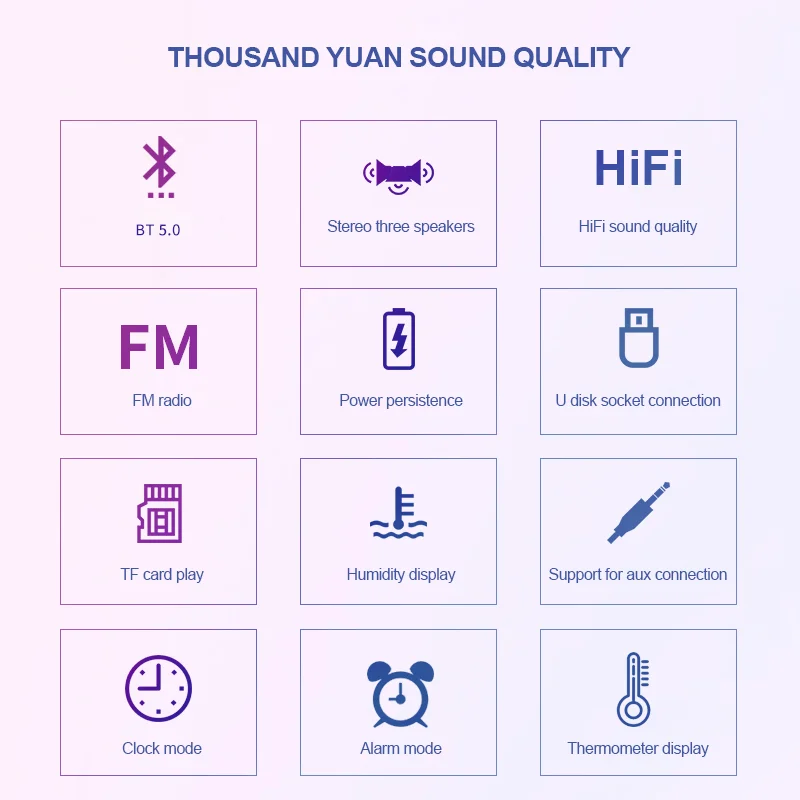 Soaiy Sh25 Hifi Sound Quality Bt Speaker High Power Heavy Bass Mirror Led Large Screen Display Stereo Subwoofer Mini Speaker