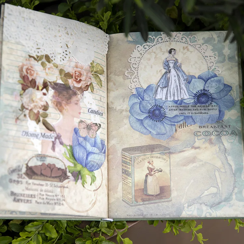 Wholesale creative retro plant notebook color inner page illustration decoration diary notebooks journal