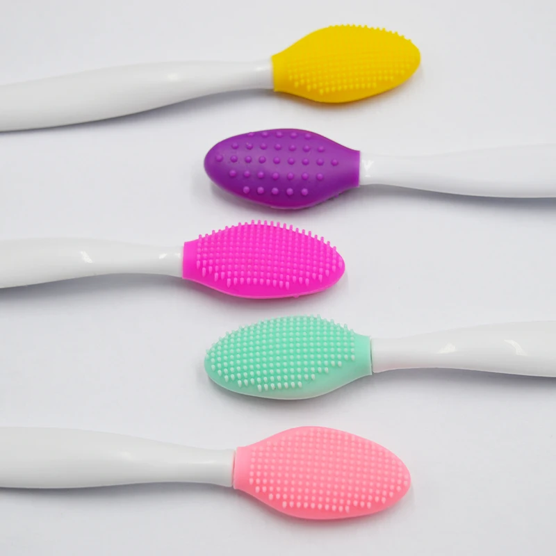 New fashion design Nose Double-Sided Tool Silicone Lip Scrub Exfoliator Brush Lip Scrubber