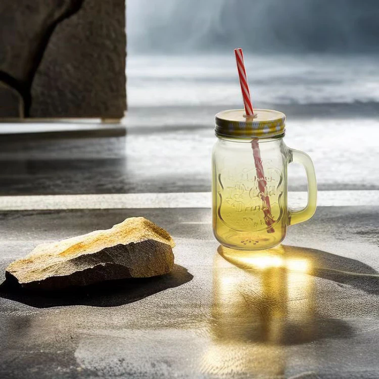 Food Grade promotional Square gradient color With lid And straw 500 ml 17 oz Cute Mugs with Color customization