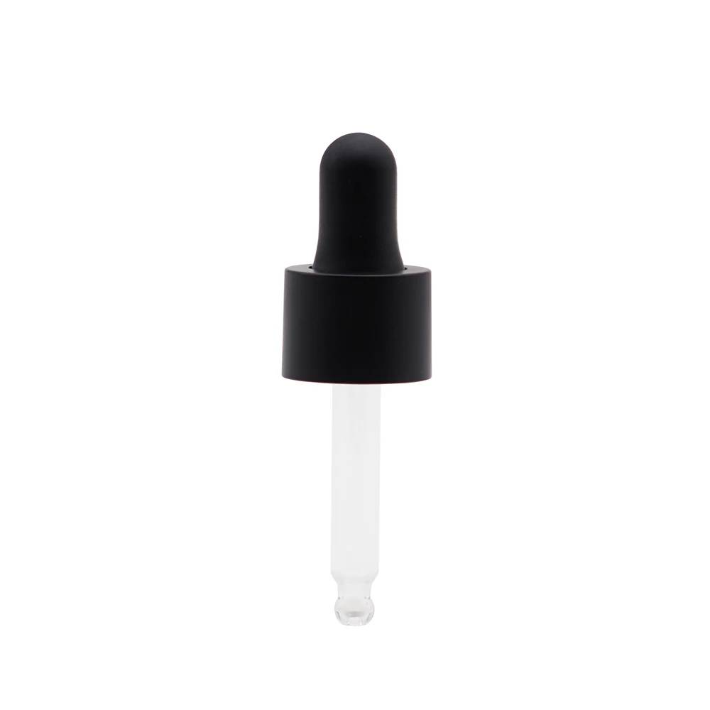 
Essential oil dropper cap 18mm 20mm 24mm matte black dropper for skin care oil 
