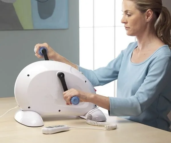 Mini Bike Under Desk Motorized Exercise Machine Electric Hand and Foot Pedal Exerciser for Disabled