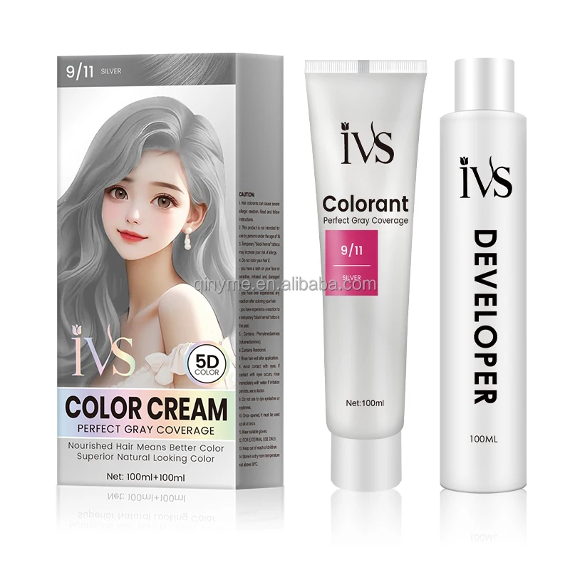OEM Wholesale Professional IVS Organic Burgundy Hair Dye Cream Semi-Permanent Herbal Natural Ammonia Free Hair Color Cream