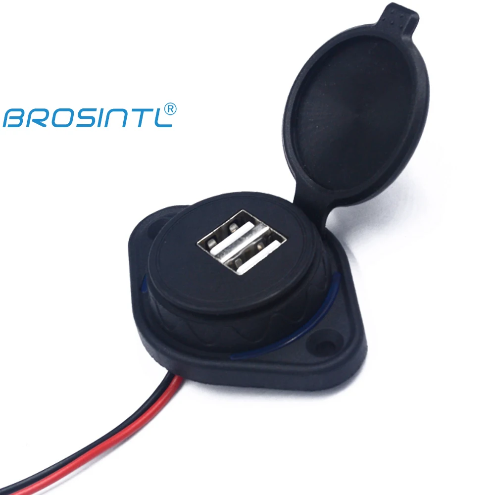 Зарядное устройство BROSINTL BC051KB с двумя USB-портами и светодиодной подсветкой, 12 В, 24 В, 5 В, 3,1 А, 2,1 А