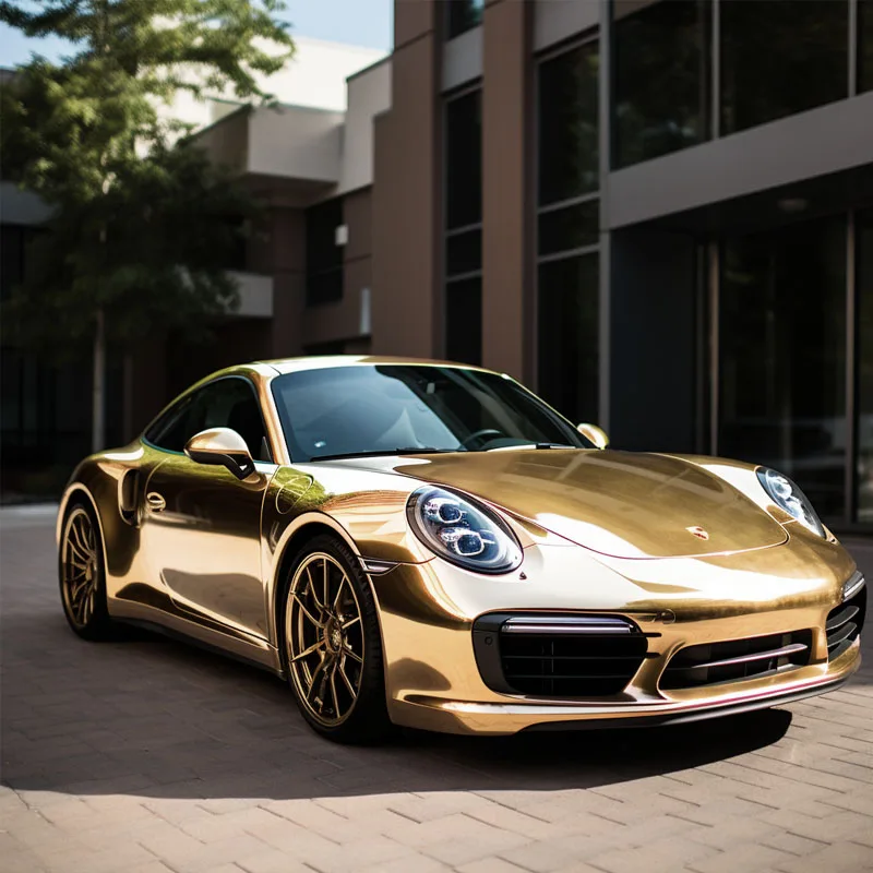 Super Bright Metal Champagne Gold Car Vinyl Wrap Car Wrapping Color Changing Film Car Wrap Vinyl Air Bubble Free