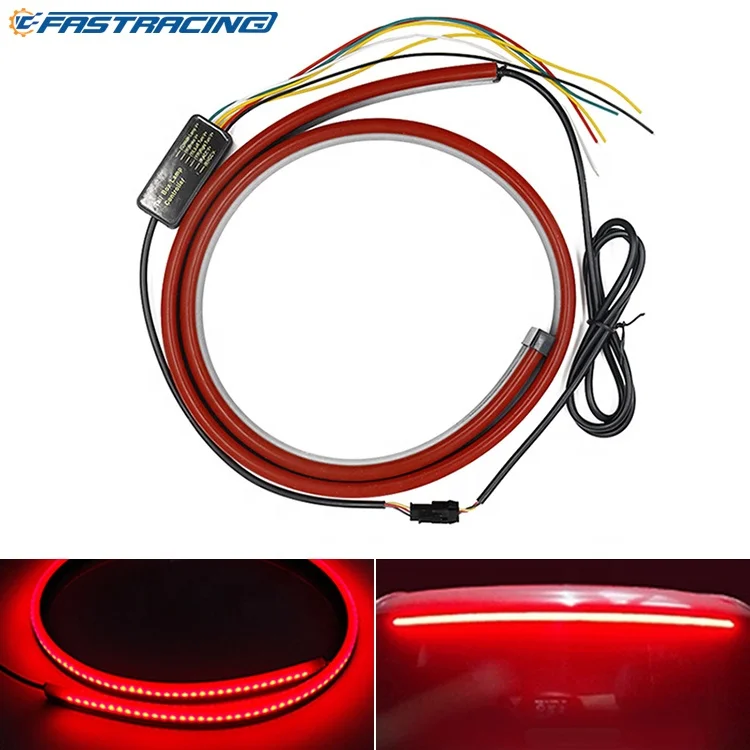 Car Styling Trunk Tail Brake Light High Additional Stop Rear Tail LED Strip Turn Signal Running Light Auto Warning Lamps