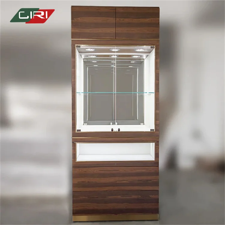 CIRI Custom Retail Shop Luxury Wood Show Jewellery Kiosk Other Commercial Furniture Showcases Jewelry Display Case Glass Cabinet