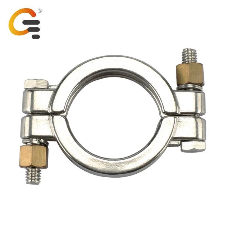 Customized logo pipe fitting sanitary 304 stainless steel heavy duty high pressure clamp