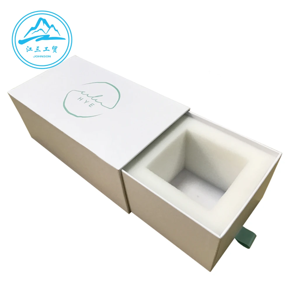 Luxury custom design chip board slide open drawer box mail Luxury candle package boxes paper packaging