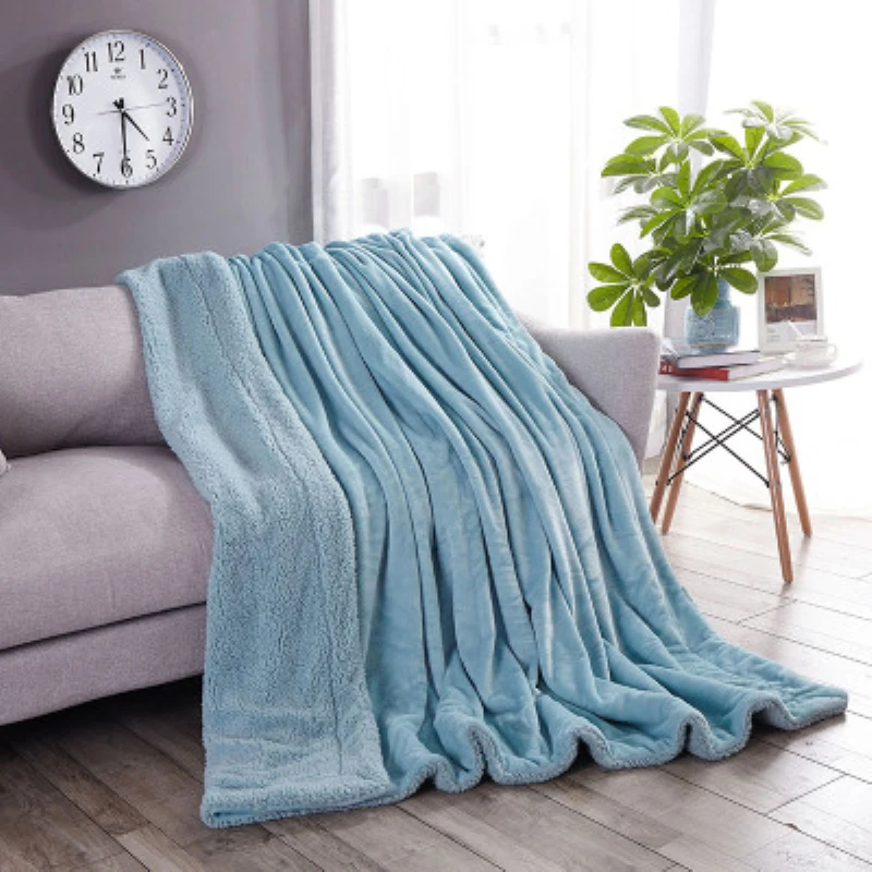 BSCI CVS Wholesale high quality cozy custom Solid Color Fuzzy Fluffy Warm polyester Plush baby flannel fleece blanket throw