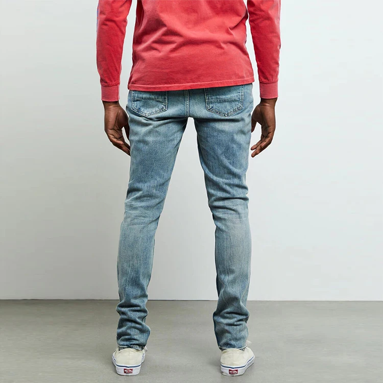 
OEM Denim Designer Wholesale Men Denim Casual Jeans Skinny Pants Dark Stacked Skinny Jeans Men 