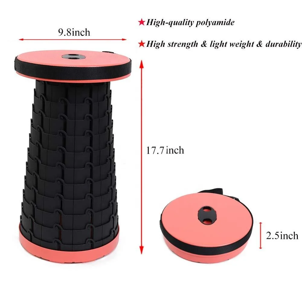 
Portable Retractable Telescoping Folding Stool Lightweight Portable Chair Small Camp Stool for Camping Fishing Hiking 