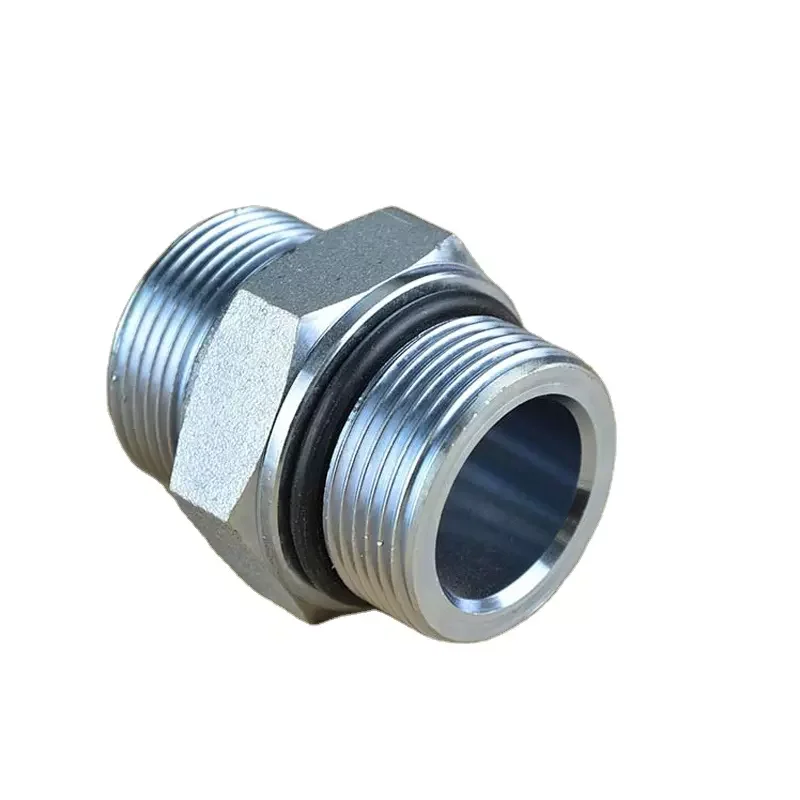 1C 1D Carbon Steel Straight Fittings Metric Thread Bite Type Tube Fittings Hydraulic  Adapter  Fitting
