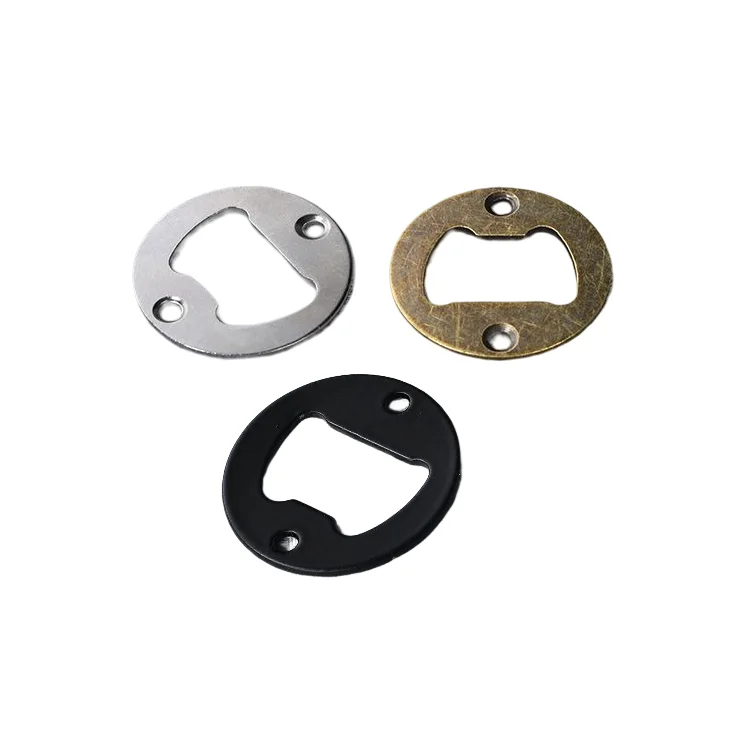 Metal Bottle Cap Opener Round Beer Bottle Opener Iron Art Bottle Cap Lifter Remover Hardware with Screw for Home Shop