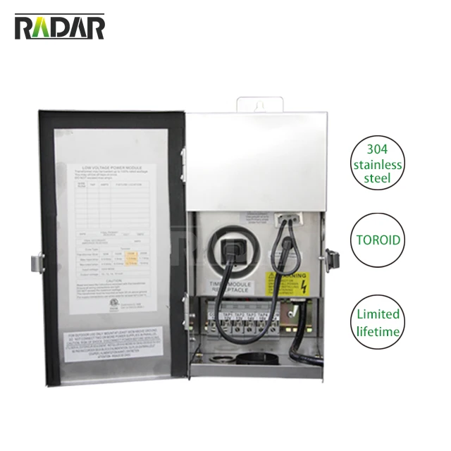 120V Premium Stainless Steel Low Voltage 50W 100W 150W Transformer, Ideal for Long-lasting Outdoor Landscape Lighting