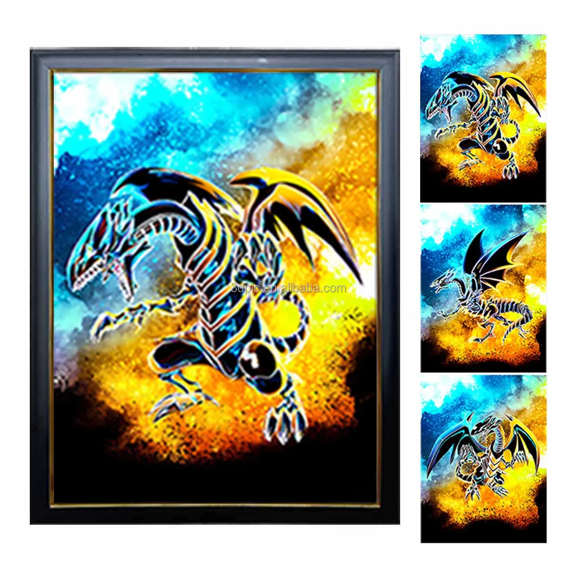 framed 3d poster lenticular printing anime poster lenticular 3d poster with frame for wall decoration