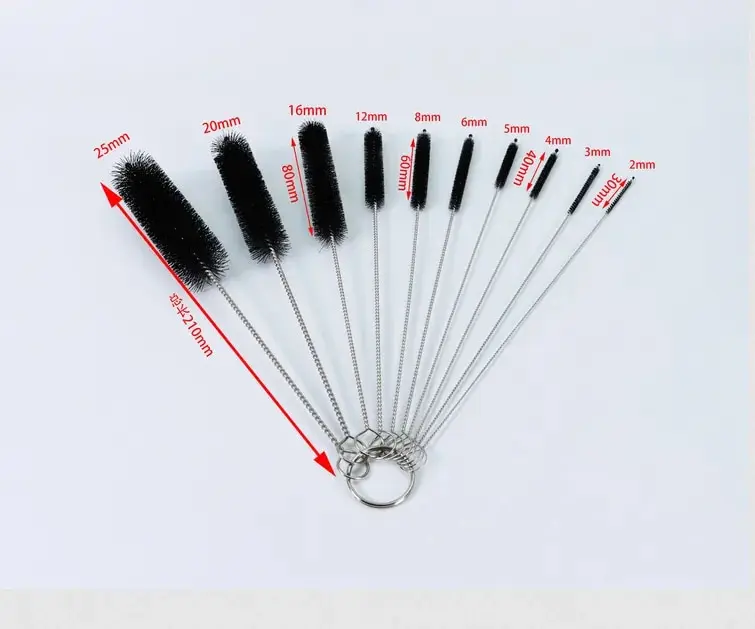 Wholesale cheapest in bulk shisha accessories hookah cleaning brush Wire nylon stainless steel straw brush