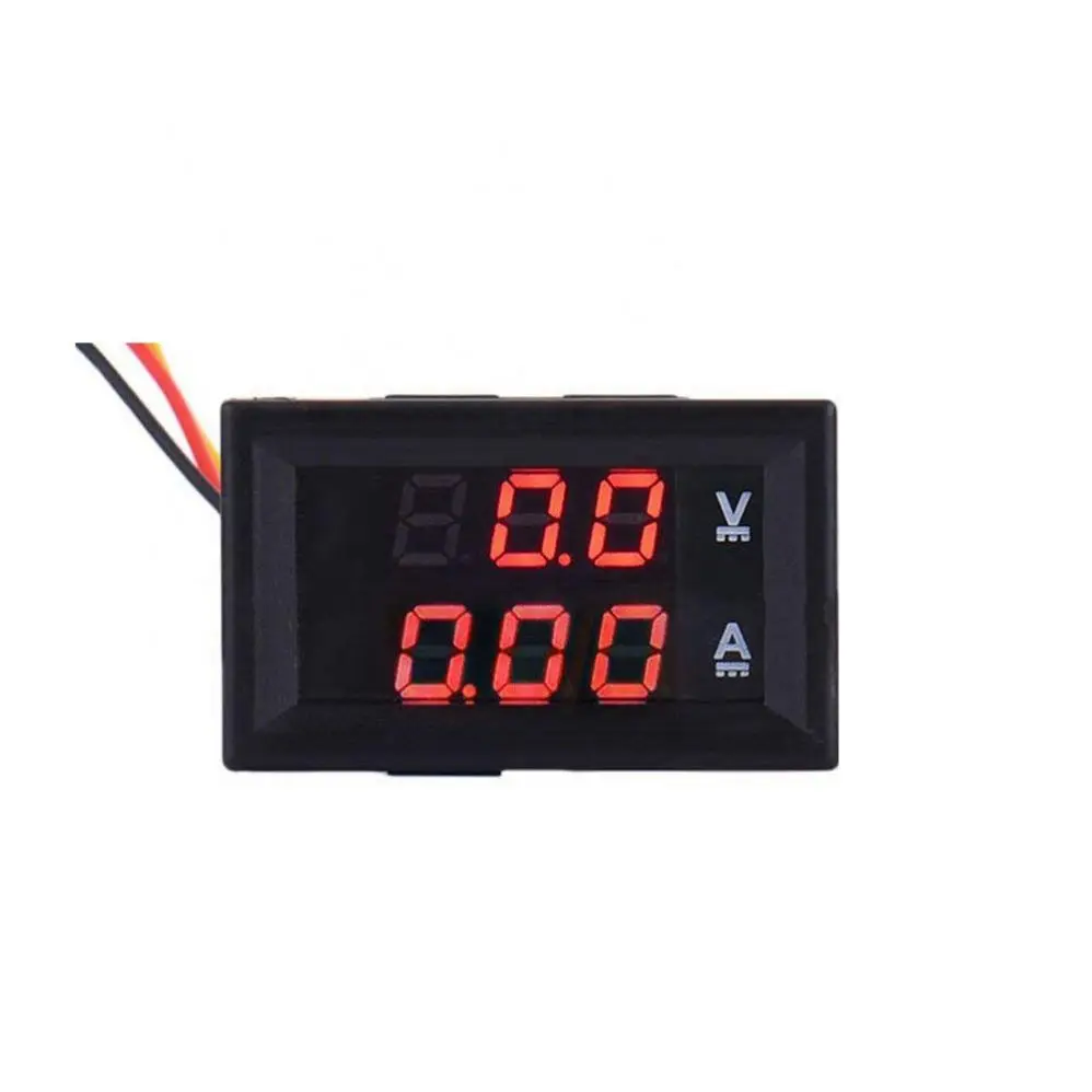 Digital Voltmeter Ammeter DC 0-100V 5A Dual Amp and Volt Meter Gauge Red and Red LED Display for Electric Vehicle Electrobike