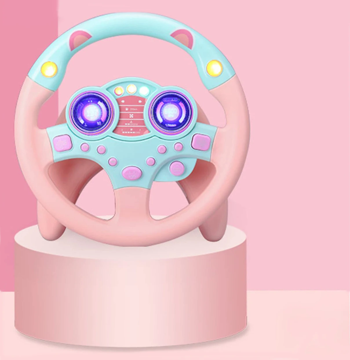 HY New Arrival Children Puzzle Simulation Driving Light Musical Educational Baby Steering Wheel Toys For Kids