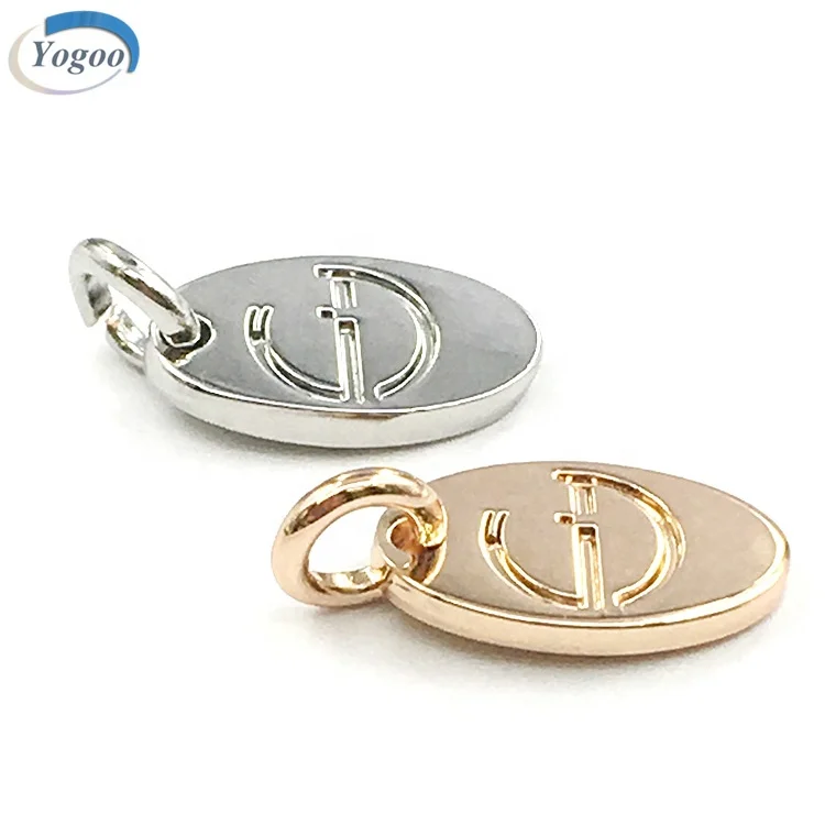 Personalized Silver Gold Logo Engraved Custom Metal Charm for Jewelry Making