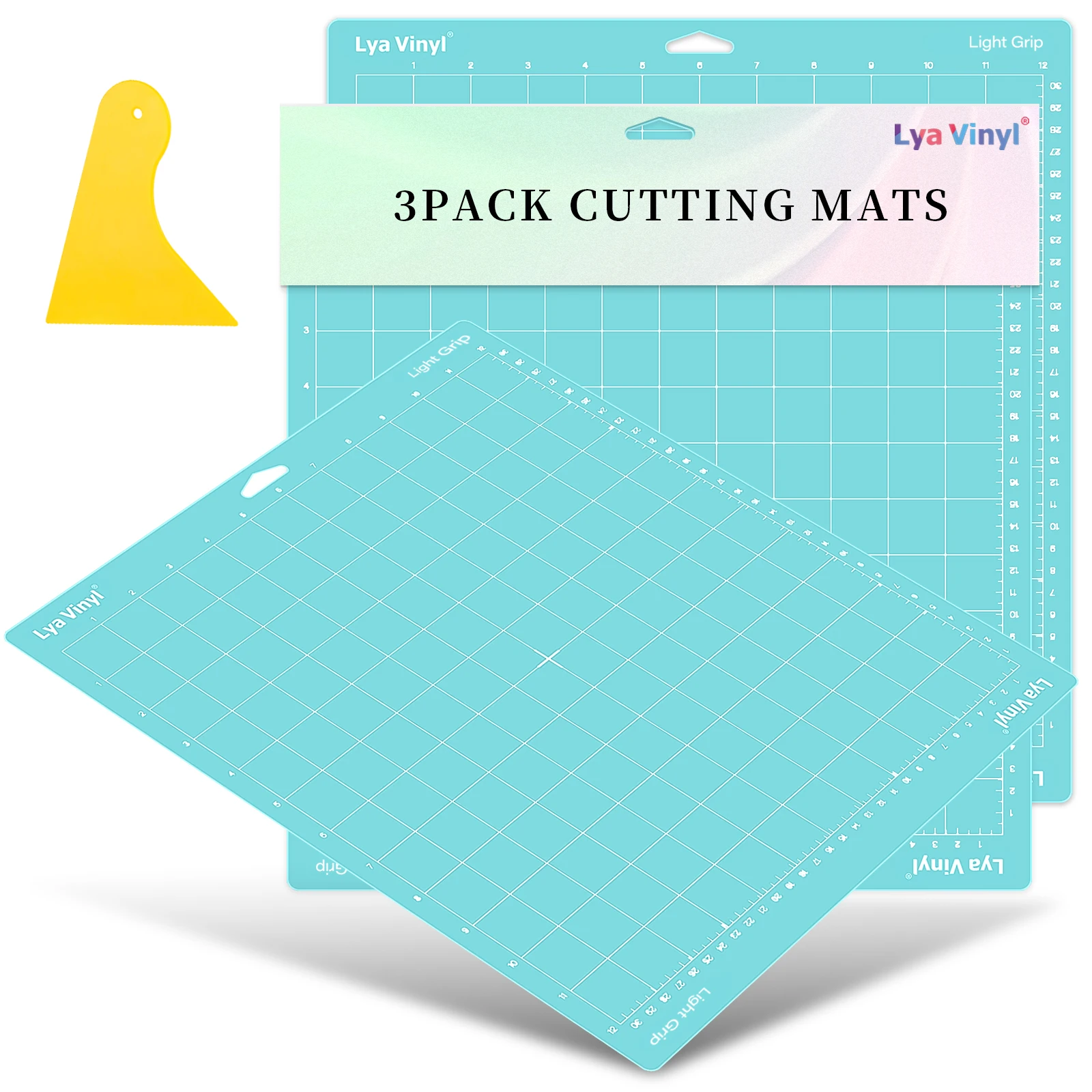 12x12 Cutting Mat for Cricut Maker  Gridded Adhesive Non-Slip Cut Mat for Crafts, Quilting, Sewing and All Arts