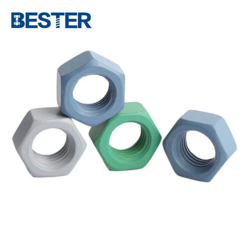 High Tensile alloy steel fluoropolymer coating ASTM A194 2H Heavy Hex Nuts for B7 Bolt