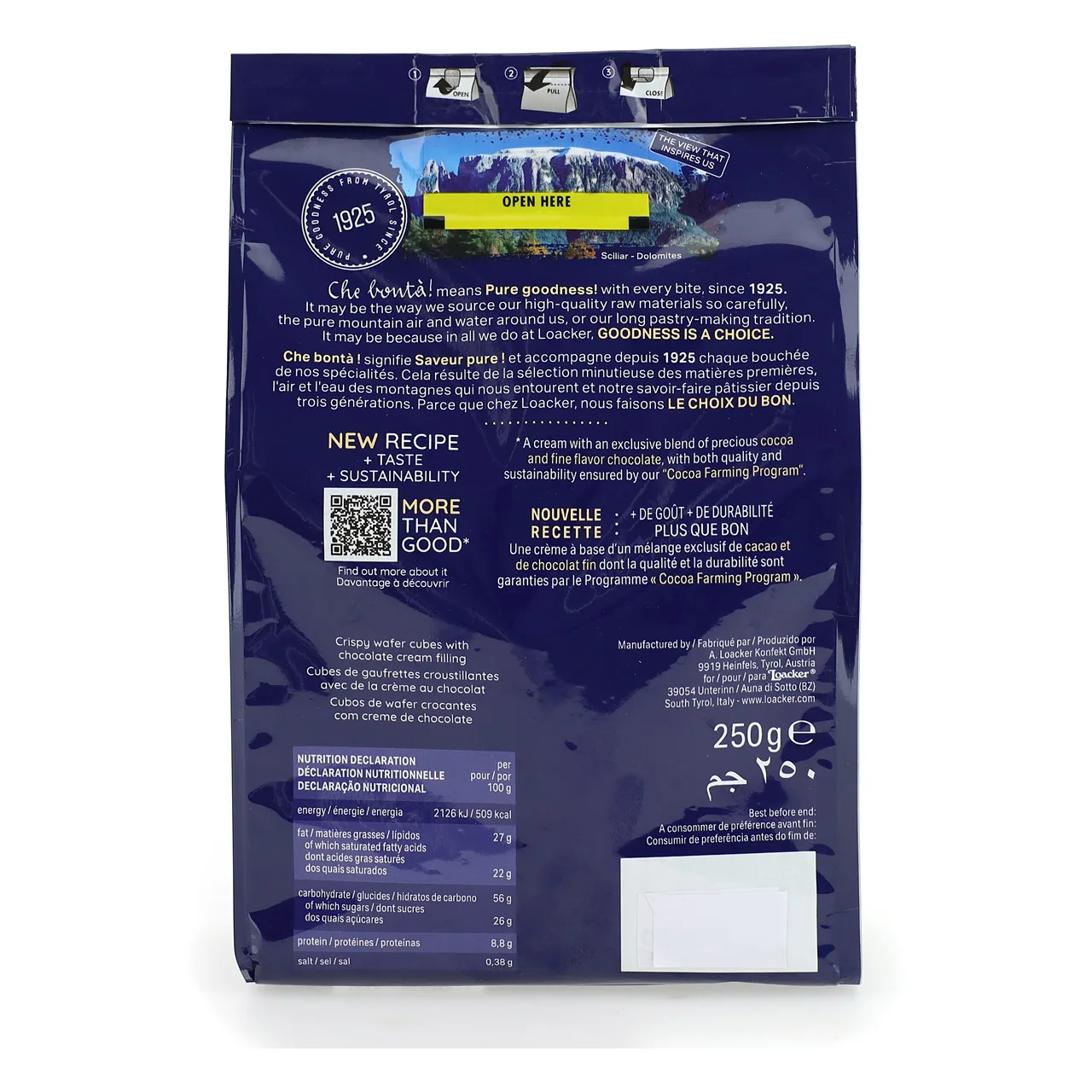 Premium European Product Loacker Quadratini - 250gx18 Rich Chocolate Snack - Satisfy Your Sweet Tooth