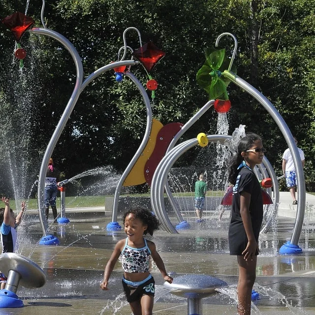 large splash pad play features for kids of all ages