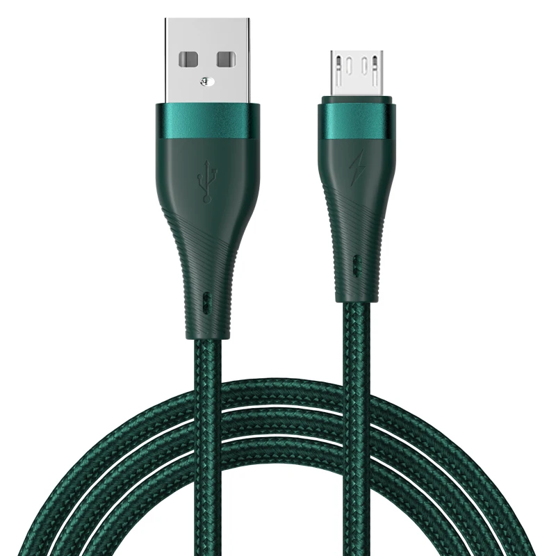 PUJIMAX new micro usb data cable 1m/2m nylon data cable android phone charging cables for samsung realme oneplus xiaomi redmi