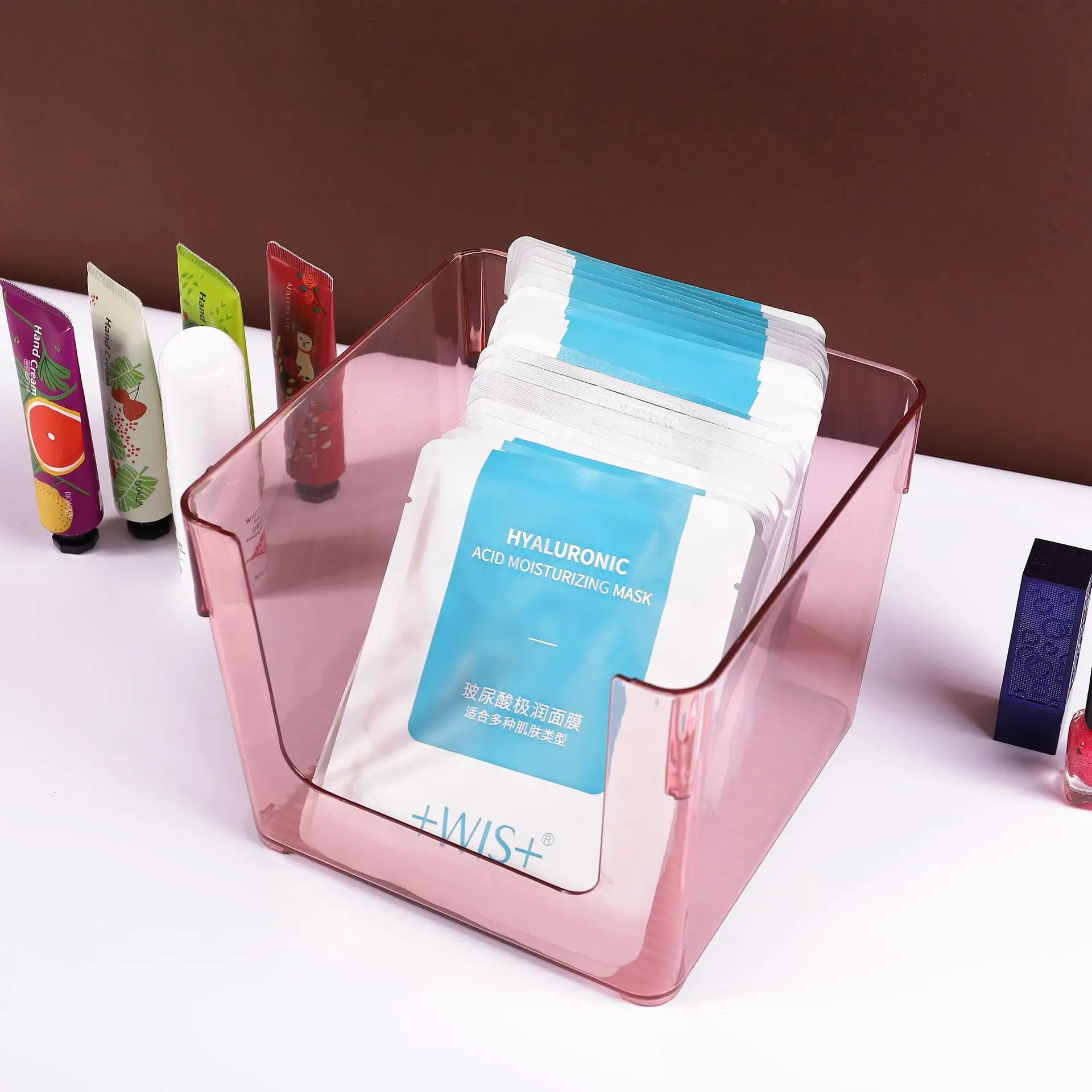 Amazon Hot Selling Custom Plastic 3 Sizes Clear Desktop Book Storage box for Home