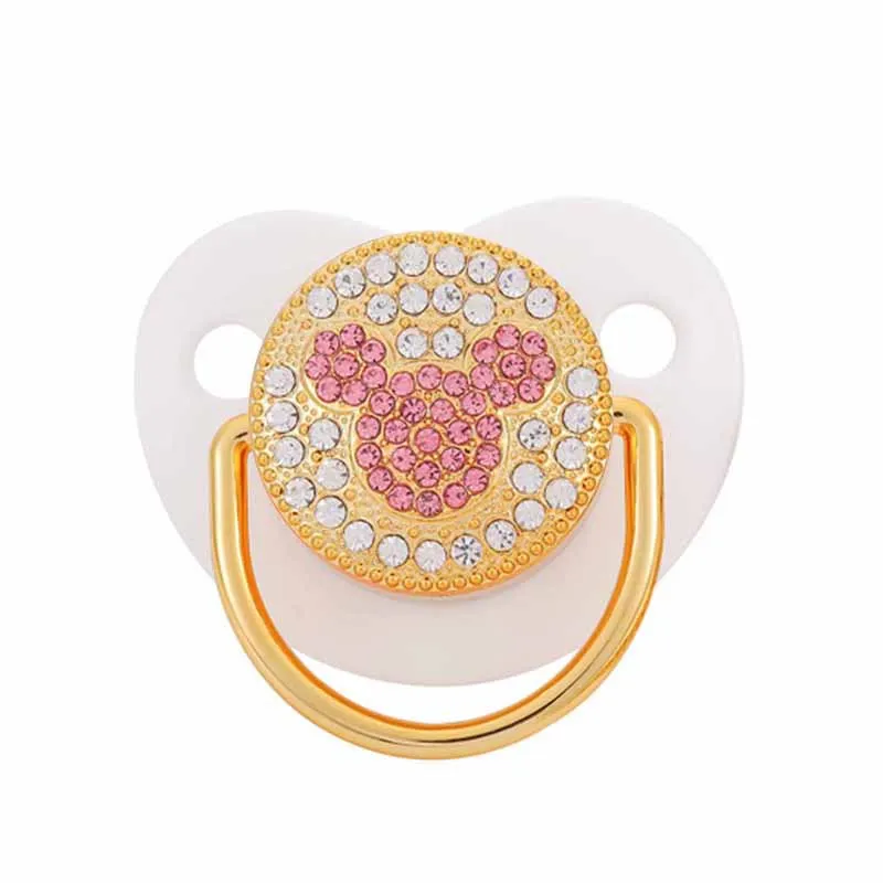 New Hot Selling Pink Baby Dot Diamond Mouth Play Baby Diamond Comfort pacifier