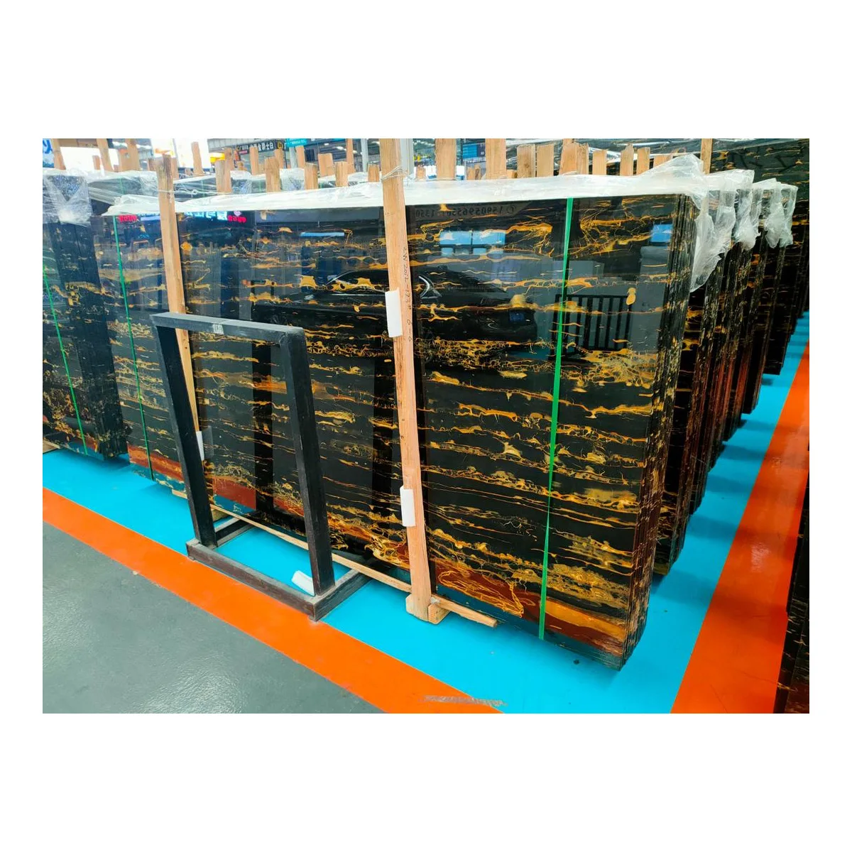 Excellent Choice Italy Golden Flower Portoro Marble Price cheap black  Gold  For Interior Decoration slab