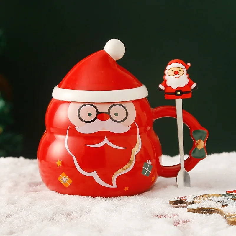 Lelyi Nordic style large capacity snowman Christmas tree Santa Claus Mug