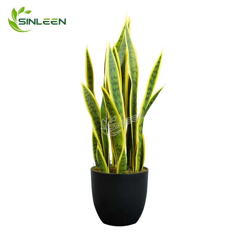 Snake Artificial Sansevieria Real Fake Touch Bonsai Potted Indoor Home Decor Realistic Faux Plant