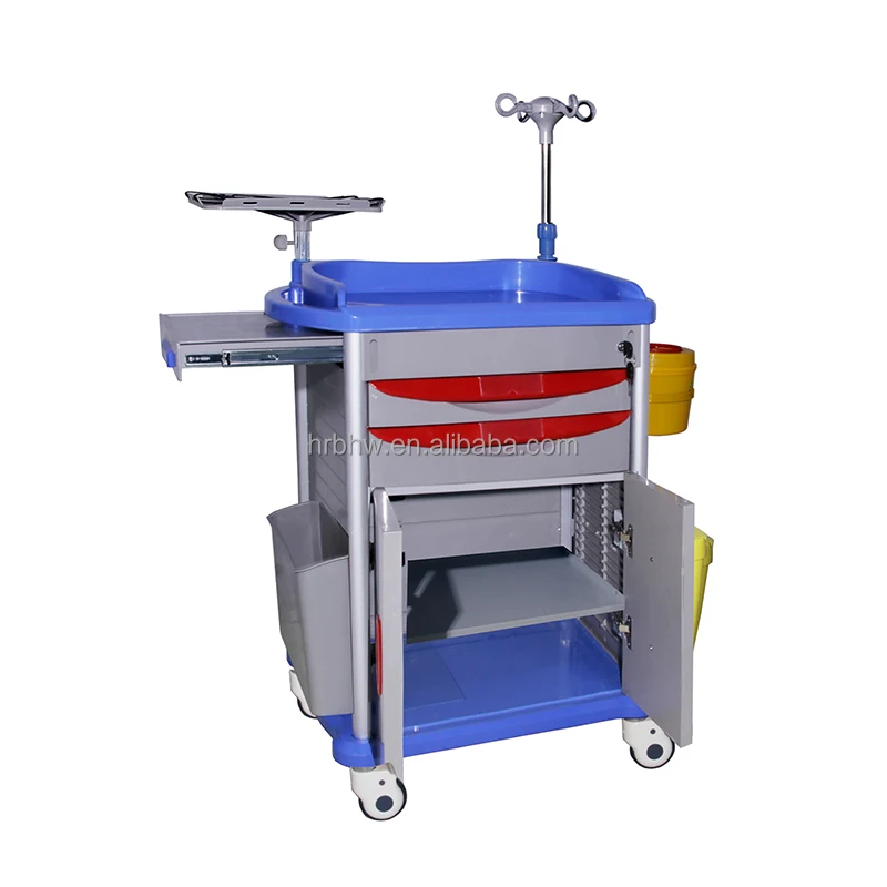 High Quality ABS Emergency Trolley Hospital ICU Room Medical Nursing Crash Cart