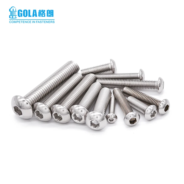 304 Stainless Steel Hexagon Hex Socket Button Head Screw Bolts Round Head Screw