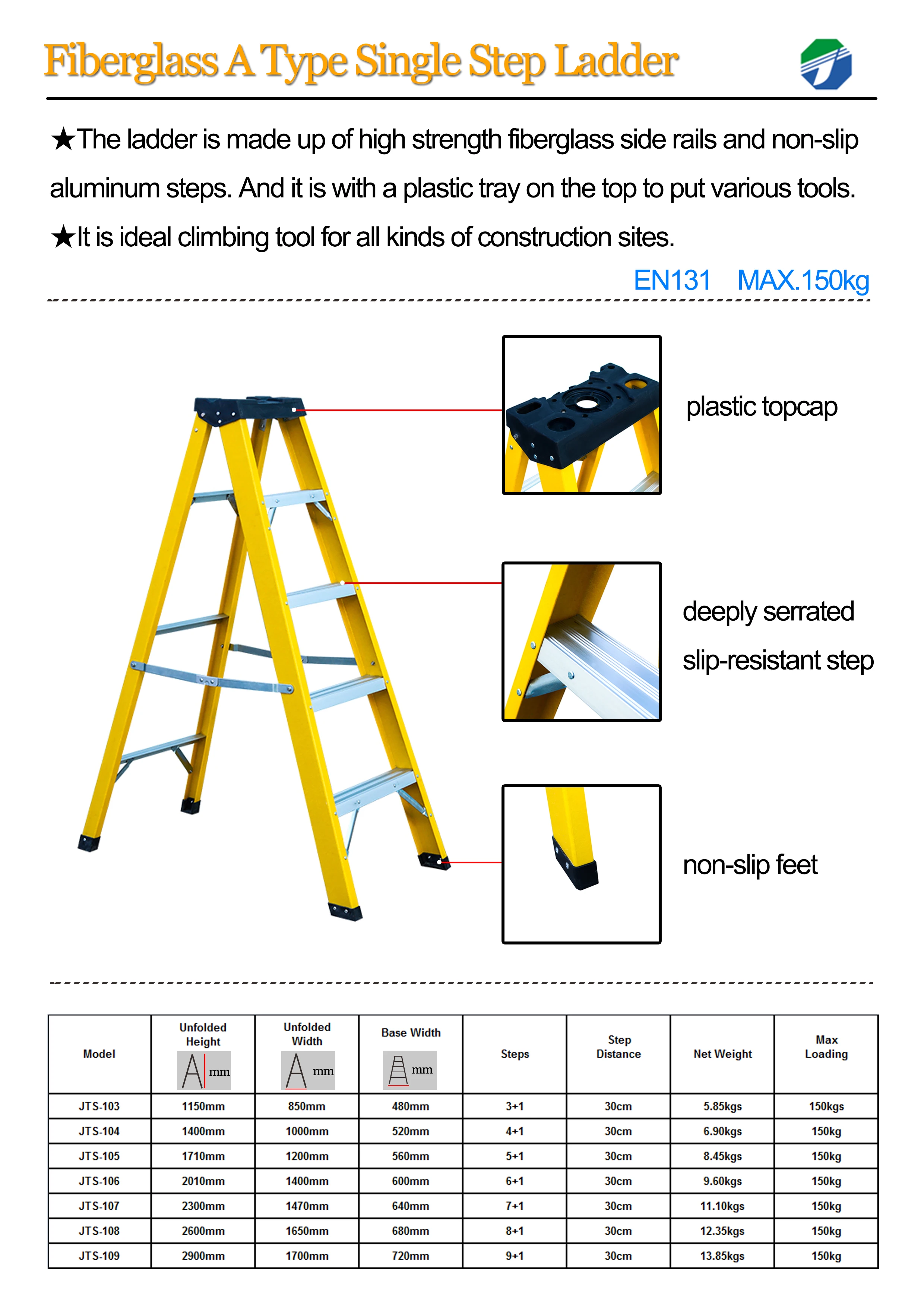 Foldable Stairs Frp Single Step Tower Ladder Insulated Household Aluminum Fiberglass Extension Ladders
