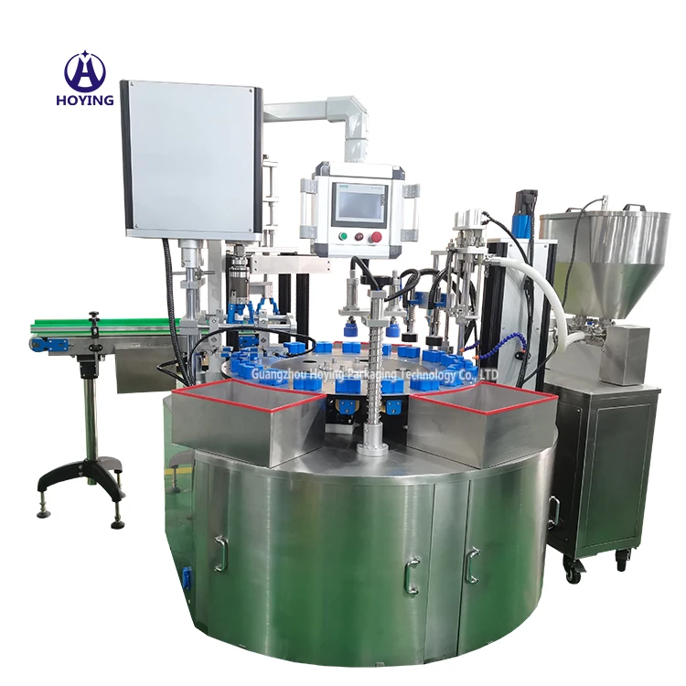 Auto 2 nozzle medical spray bottle chemical liquid filling capping labeling machine production line