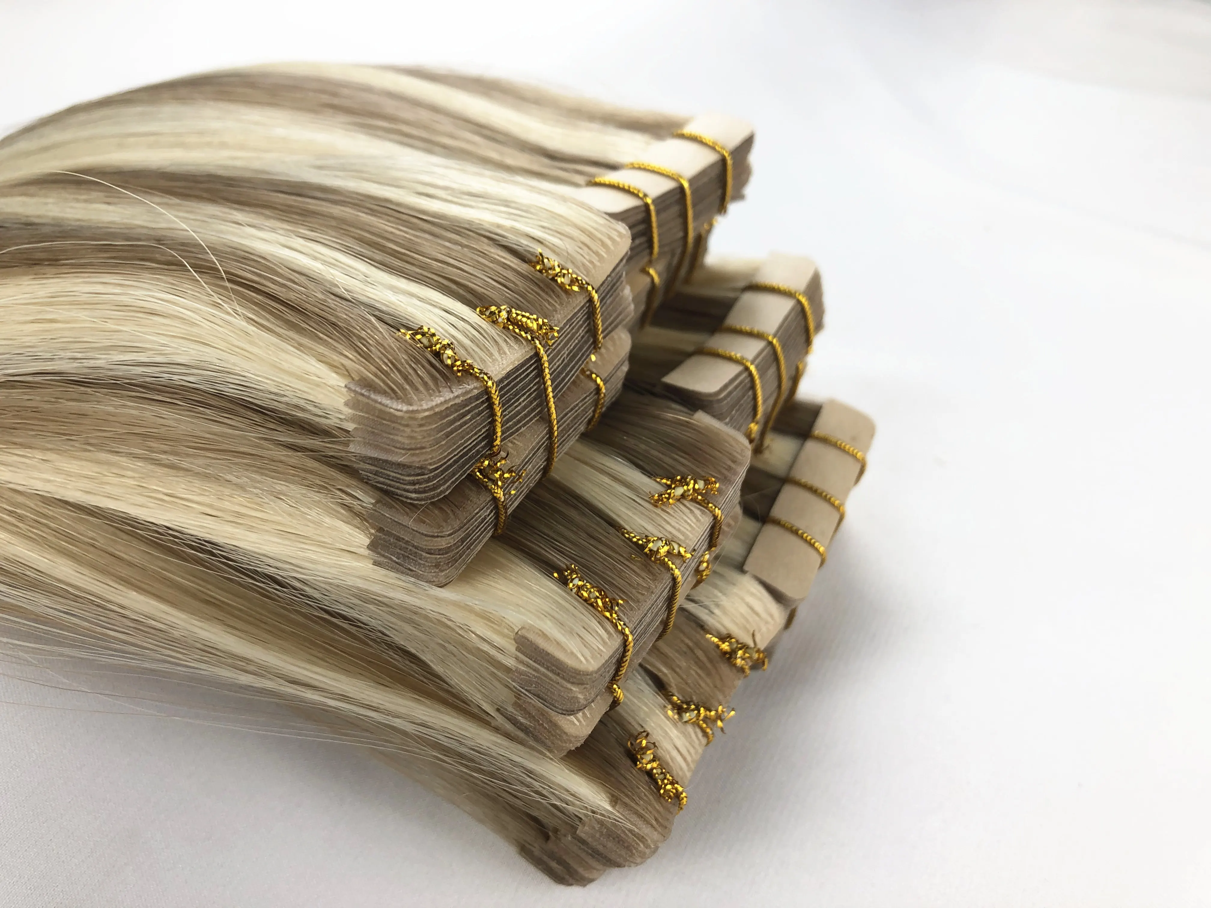Plucharm Wholesale Price Virgin European 10A 12A Double Drawn Human Injection Tape in  Hair Extension