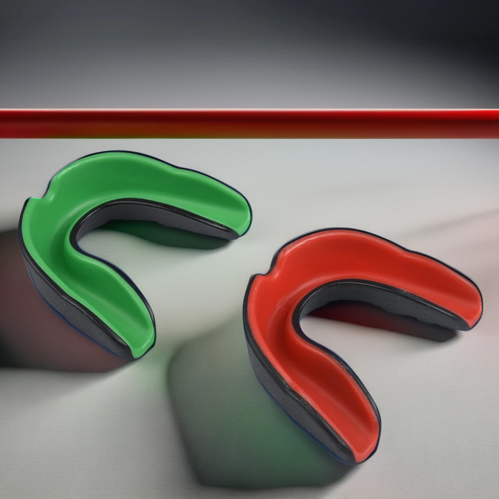 custom logo multi colors universal lightweight washable EVA football sport training mma teeth grinding mouth guard protector set