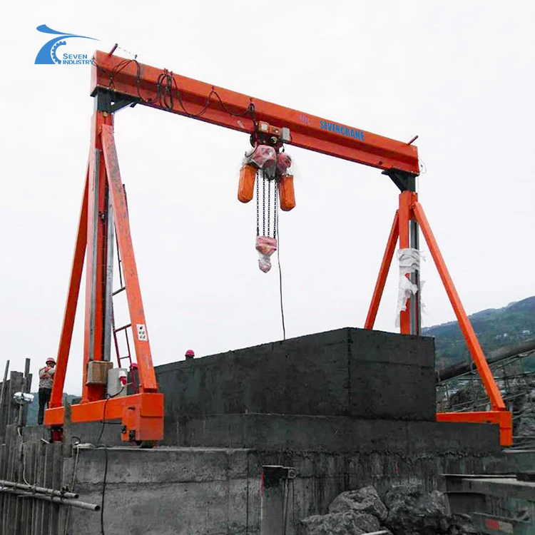 500kg 1ton 2ton 3ton mobile portable mini 4 wheels gantry crane with