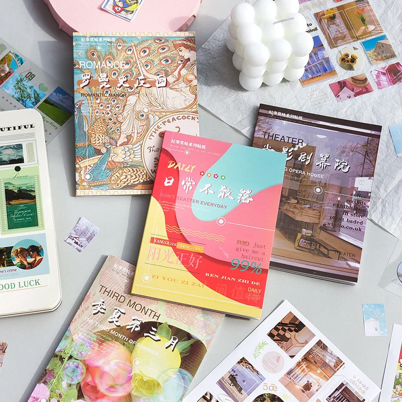 20Pcs Diary Sticker Scrapbooking  Chronicle Appreciation Serie Japanese Junk Journal Kawaii Decorative Stationery Craft Sticker