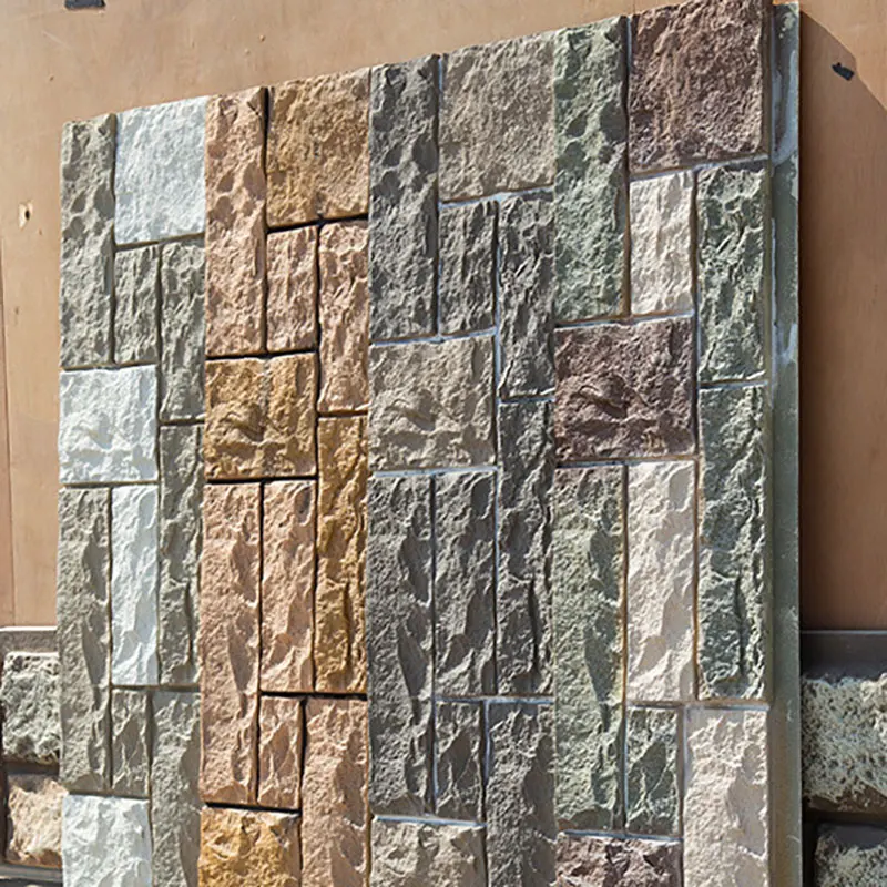 China Factory Directly Sale Pu Stone Wall Panel Lightweight Waterproof And Fireproof Rock Stone Design Faux Veneer Material