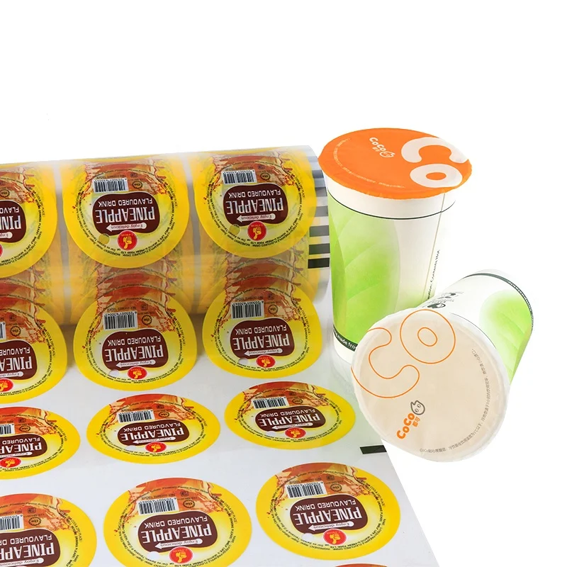 bubble tea seal film customised logo boba  milk tea cup sealing film roll boba sealer film